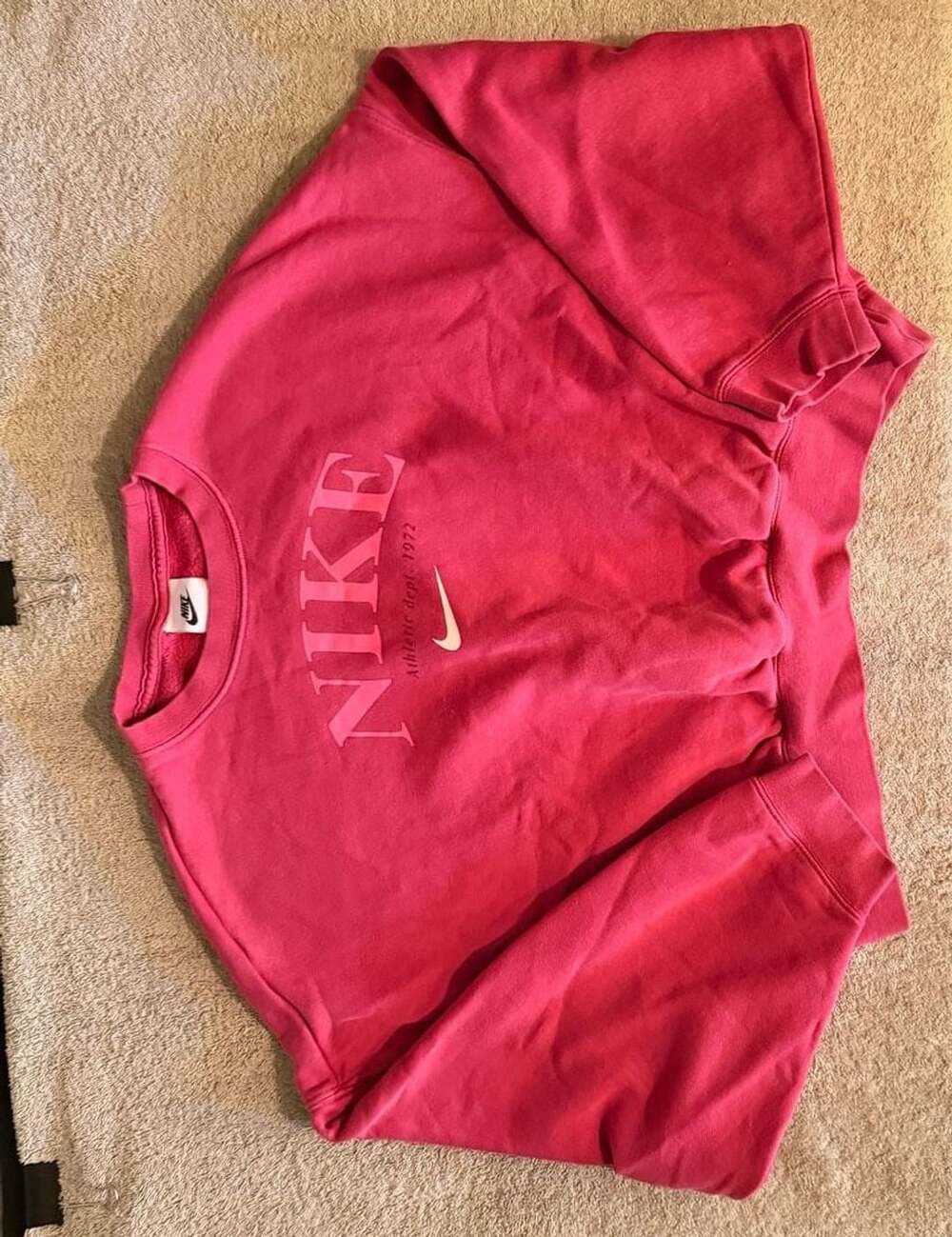 Nike Studio Fleece Crop Crew Size L Pink Sweatshirt